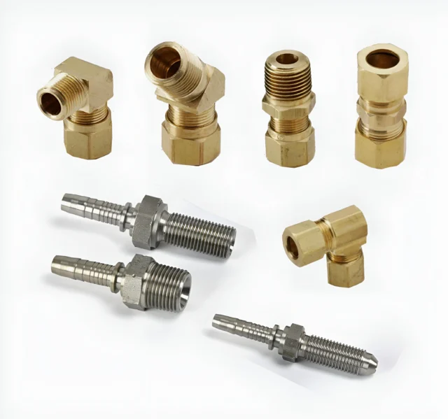 High-quality brass components, brass electrical fittings, brass hydraulic fittings, brass pneumatic fittings, brass sanitary fittings, brass autoparts fittings, and custom metal parts manufactured by Vishwanath Industries.